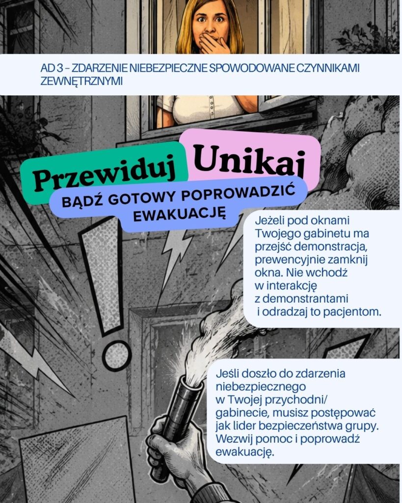 Zdarzenie niebezpieczne w gabinecie lekarskim.