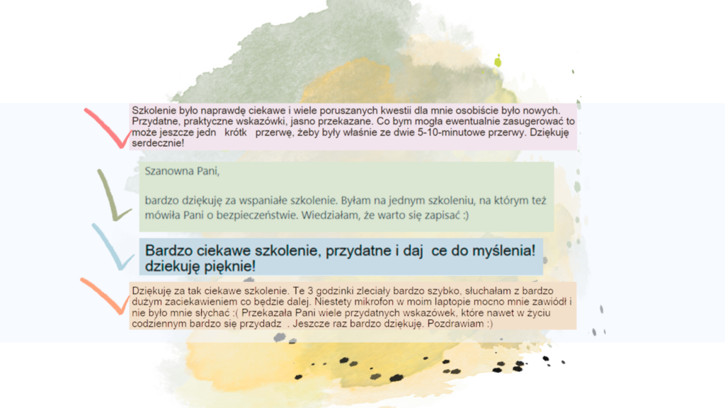 Opinie o szkoleniu "Bezpieczny tłumacz – zagrożenia fizyczne"