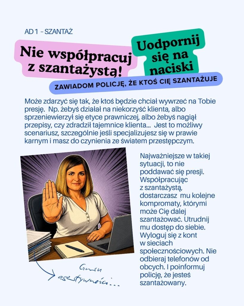 Bezpieczeństwo adwokata – reakcja na szantaż