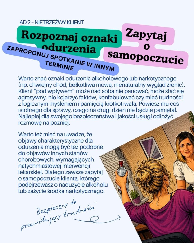 Bezpieczeństwo adwokata – nietrzeźwy klient